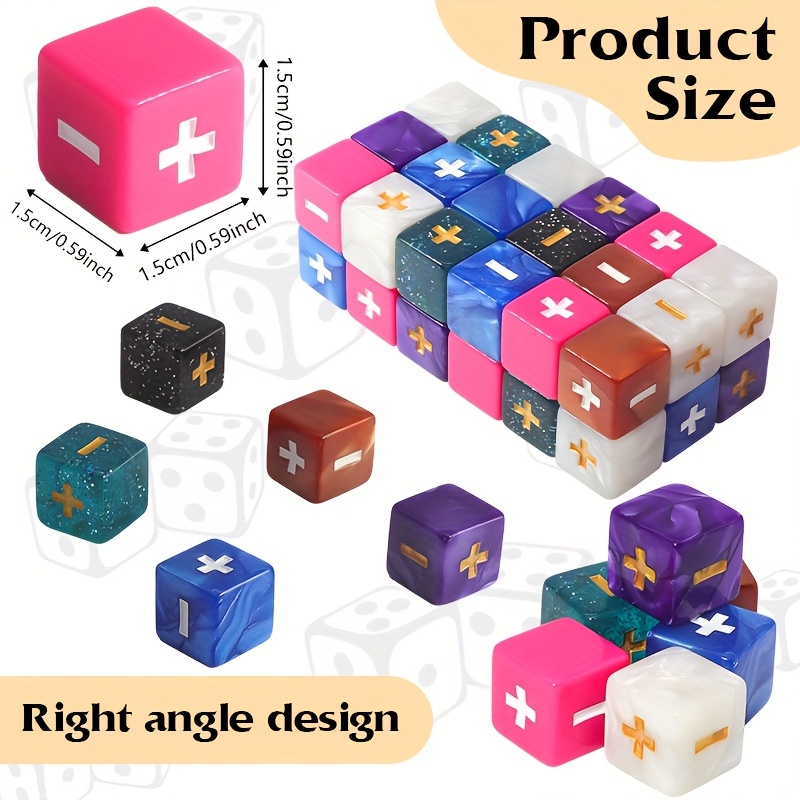 Set of 10 16Mm Acrylic Right Angle Dice for Games